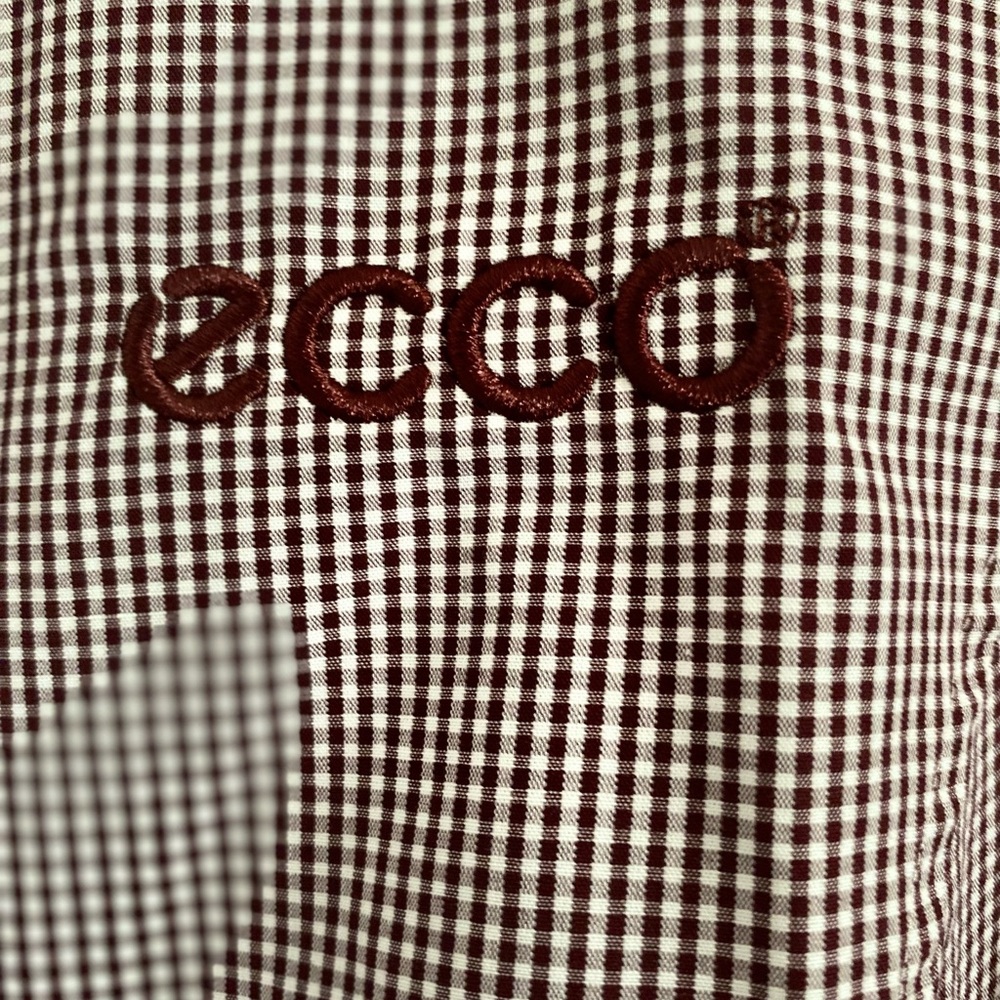 CUTTER AND BUCK....Womens Checkered Shirt - maroon and White